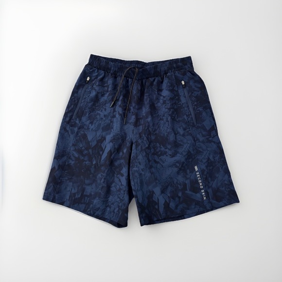 Second Skin Overalls Pants - Second Skin Bermuda Shorts Men's Medium Blue/Black Elastic Waist Drawstring